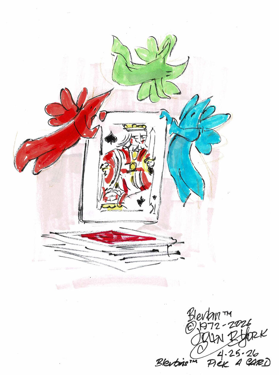 Blerbins Pick A Card John Randall York Copyright 1972-2026